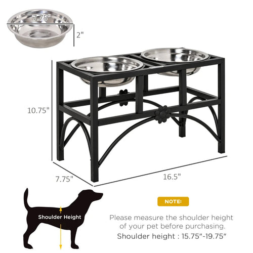 Elevated Double Stainless Steel Pet Bowls