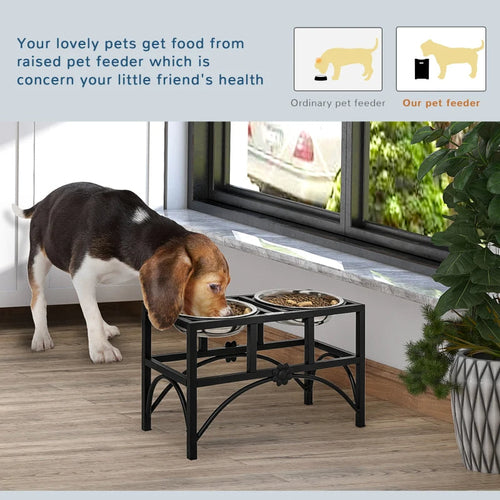 Elevated Double Stainless Steel Pet Bowls