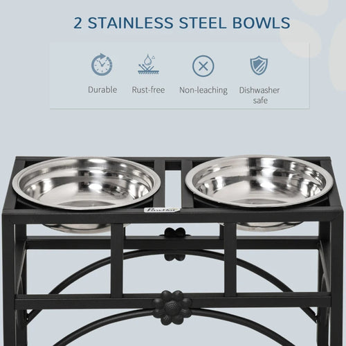 Elevated Double Stainless Steel Pet Bowls